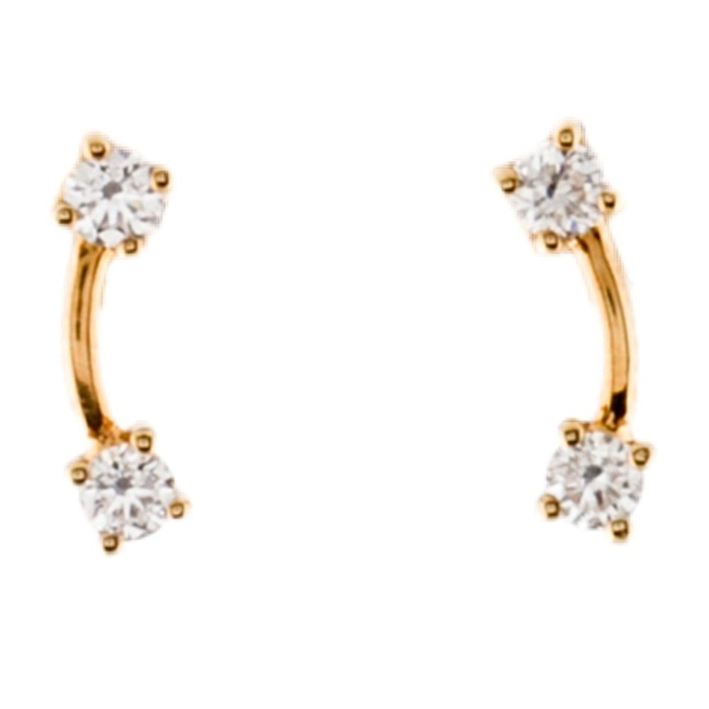 EF COLLECTION 14K YELLOW GOLD DIAMOND DROP EARRINGS